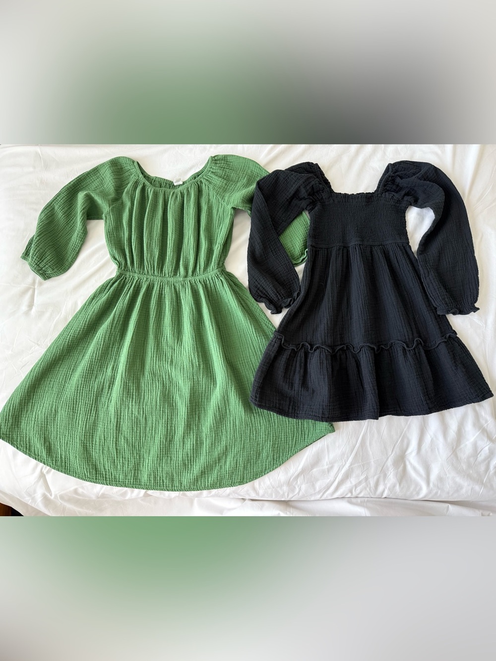 Alice and Ames + Cotton On Cotton Gauze Swing Dress Bundle 9-10 Green Black